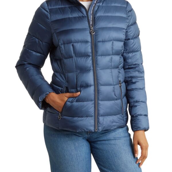 Michael Kors Hooded Puffer Jacket Danish Blue  L