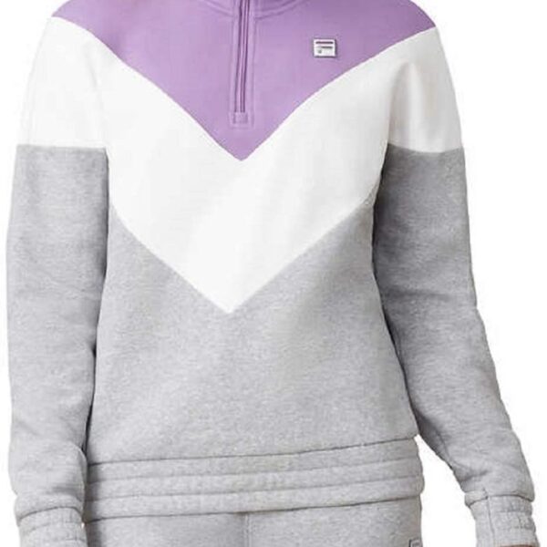 Fila Women's Ekanta 1/4 Zip: Grey, Lavender, White M