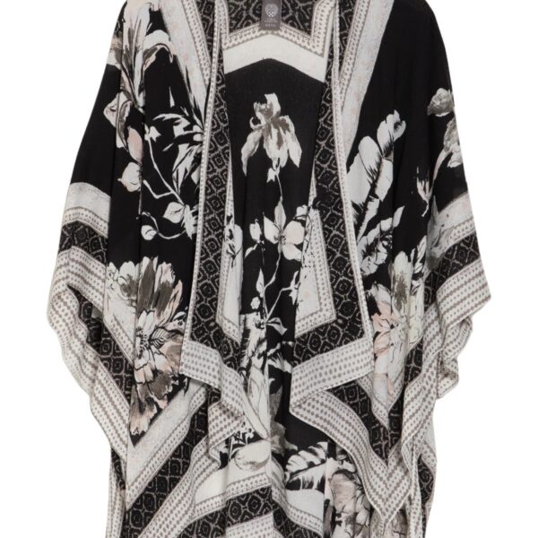 Vince Camuto Tropical Bloom Ruana Black Neutral