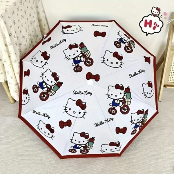 Sanrio Hello Kitty Pattern Automatic Folding Umbrella With UV Protection Cycling CY Cat
