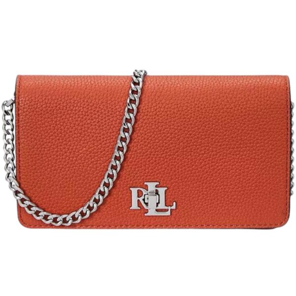 Lauren Ralph Lauren Pebbled Leather Xbody Turn-Lock Tech Case Rust Orange