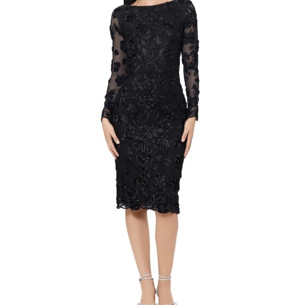AQUA Long Sleeve Embroidered Dress - 100% Exclusive Black 4