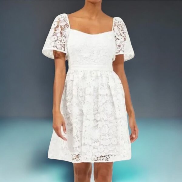 French Connection Cecilia Cabello Lace Dress Summer White 8