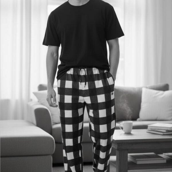 Brooklyn Cloth plaid pajama pants Black & White L